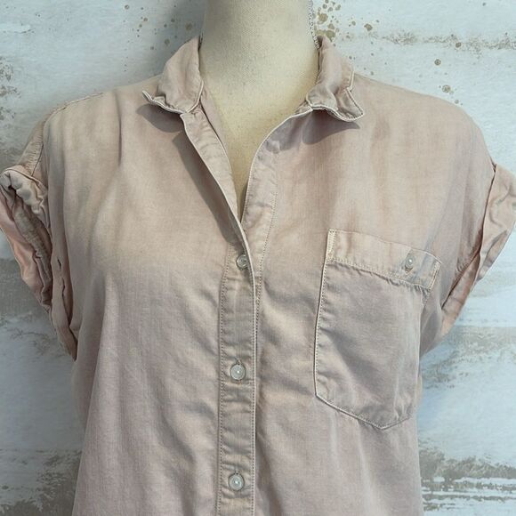 💕SO SOFT💕 Light Pink Hi-Lo Button Down 100% Tencel - Picture 3 of 9